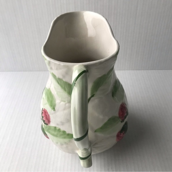 Vintage Pitcher With Embossed Strawberries, Leaves And Vines Portugal - Picture 3 of 10
